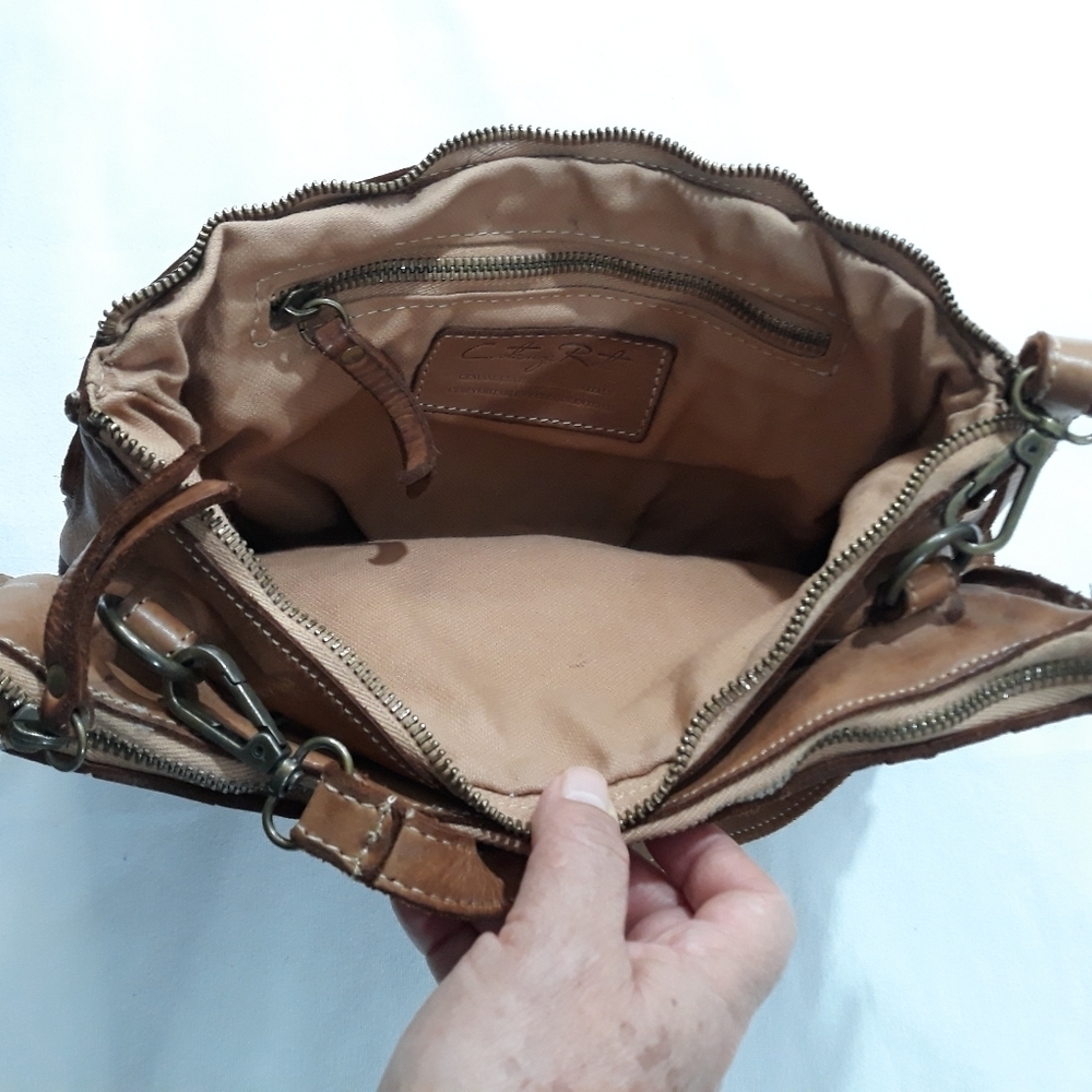 Constanza Rota Genuine Leather Shoulder/ Crossbody Brown Bag Made in Italy - Picture 4 of 11